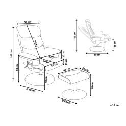 Beliani Massagestoel LEGEND - Grijs Kunstleer -Fauteuilwinkel 1cf39a5a39344aa292aab54ba75f1a90