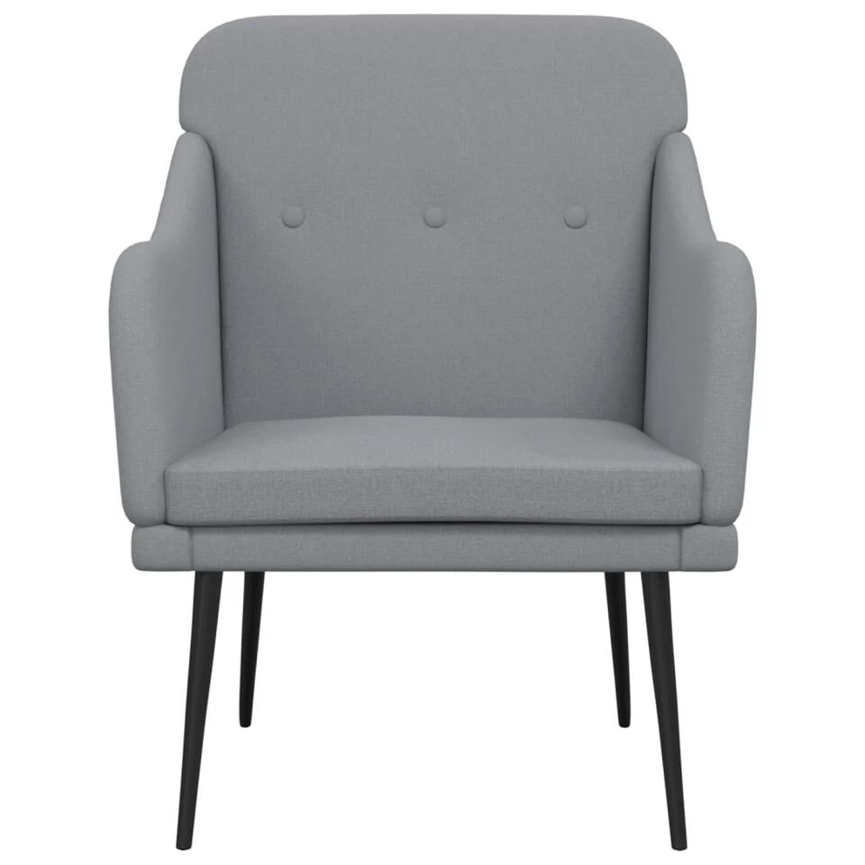 VidaXL Fauteuil 63x76x80 Cm Stof Lichtgrijs 5 VidaXL Fauteuil 63x76x80 Cm Stof Lichtgrijs - Afbeelding 3