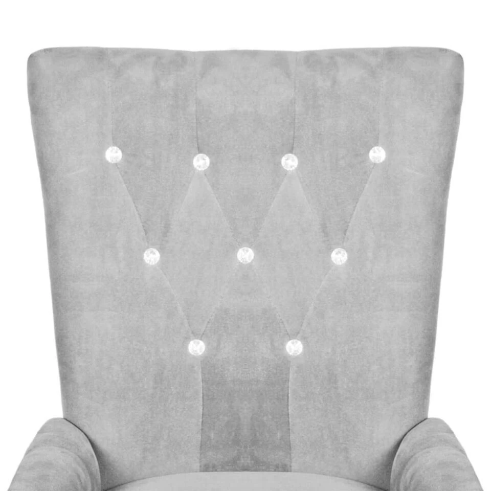 VidaXL Fauteuil Fluweel Zilverkleurig 5 VidaXL Fauteuil Fluweel Zilverkleurig - Afbeelding 3