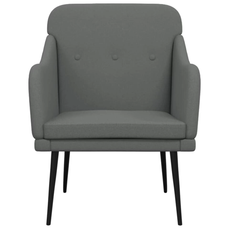 VidaXL Fauteuil 63x76x80 Cm Stof Donkergrijs 5 VidaXL Fauteuil 63x76x80 Cm Stof Donkergrijs - Afbeelding 3