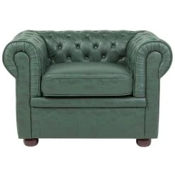 Beliani Fauteuil CHESTERFIELD - Groen Kunstleer -Fauteuilwinkel 32a3ff49f55f4ba392c8817c97203a44