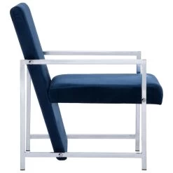 VidaXL Fauteuil Met Chromen Poten Fluweel Blauw 9 VidaXL Fauteuil Met Chromen Poten Fluweel Blauw -Fauteuilwinkel 34251224cabe44e68fdb51b27cb7d265