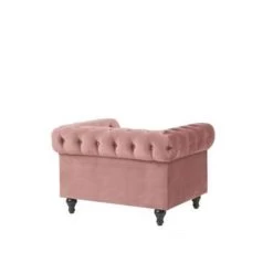 Beliani Fauteuil CHESTERFIELD - Roze Fluweel -Fauteuilwinkel 35c6cb1dcf8940e8b2cebffda5f80d4e