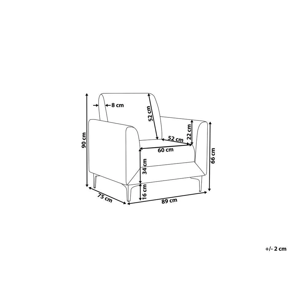Beliani Fauteuil FENES - Groen Fluweel 5 Beliani Fauteuil FENES - Groen Fluweel - Afbeelding 3