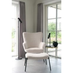 Giga Meubel Stoel Stof Wit/Zwart - Zithoogte 44,5cm - Stoel Glasgow -Fauteuilwinkel 38d97e7631a84fd58dc308cc680a8b1b