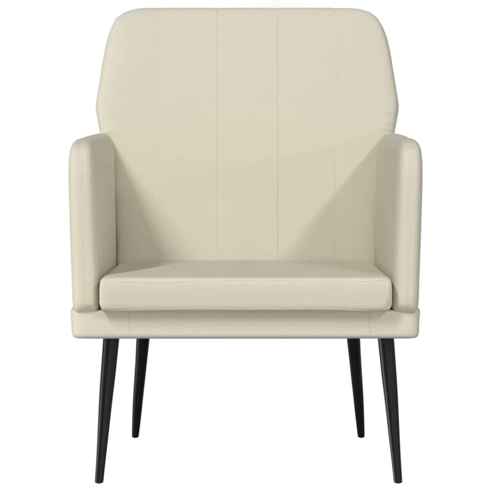 VidaXL Fauteuil 61x78x80 Cm Kunstleer Crèmekleurig 5 VidaXL Fauteuil 61x78x80 Cm Kunstleer Crèmekleurig - Afbeelding 3