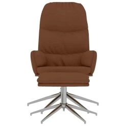 VidaXL Relaxstoel Met Voetenbank Kunstsuède Bruin -Fauteuilwinkel 3e79b601b5a54fb8a1576c472353750e