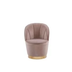 Beliani Fauteuil ALBY - Beige Fluweel -Fauteuilwinkel 4183598b4e2042fdb8d8ca1a6d210be3
