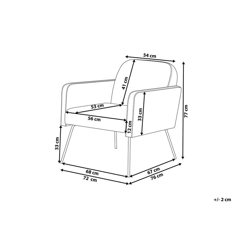 Beliani Fauteuil NARKEN - Geel Fluweel 5 Beliani Fauteuil NARKEN - Geel Fluweel - Afbeelding 3