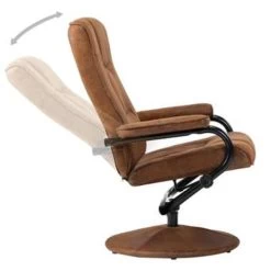 VidaXL Televisiefauteuil Met Voetenbankje Kunstsuède Bruin -Fauteuilwinkel 537c1a727aa1484ca23b5a3580370016