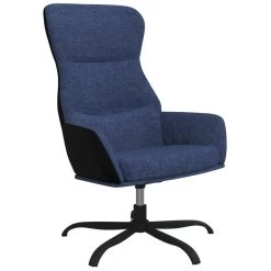 VidaXL Relaxstoel Met Voetensteun Stof Blauw -Fauteuilwinkel 553caefc2c474f2095bb26962563cfbe