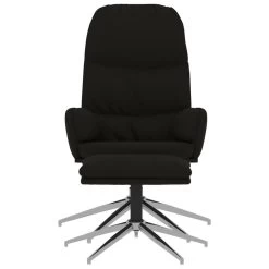 VidaXL Relaxstoel Met Voetenbank Kunstsuède Zwart -Fauteuilwinkel 56101d7966e74fa69424da35ec8aee35
