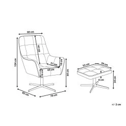 Beliani Fauteuil MOLLE - Grijs Fluweel -Fauteuilwinkel 5812731bbc8d4edea44f72e01f15e5f8