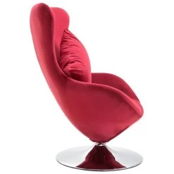 VidaXL Draaistoel Eivormig Met Kussen Fluweel Rood -Fauteuilwinkel 5e40de8cf9284835a5c31d067f6babd7