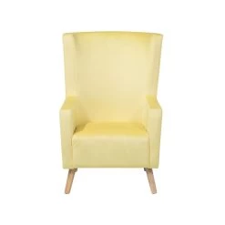 Beliani Oorfauteuil ONEIDA - Geel Fluweel -Fauteuilwinkel 5faf28e1f52543099af8192ceb7ab77a
