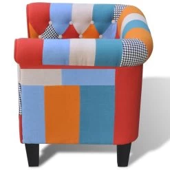 VidaXL Fauteuil Met Patchwork Stof Meerkleurig 8 VidaXL Fauteuil Met Patchwork Stof Meerkleurig -Fauteuilwinkel 606de0e4772247b08365756b5ee66f7d