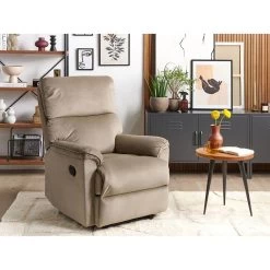 Beliani TV-fauteuil EVERTON - Bruin Polyester -Fauteuilwinkel 62645cd837d049c49a0ea0ab08ae9b01