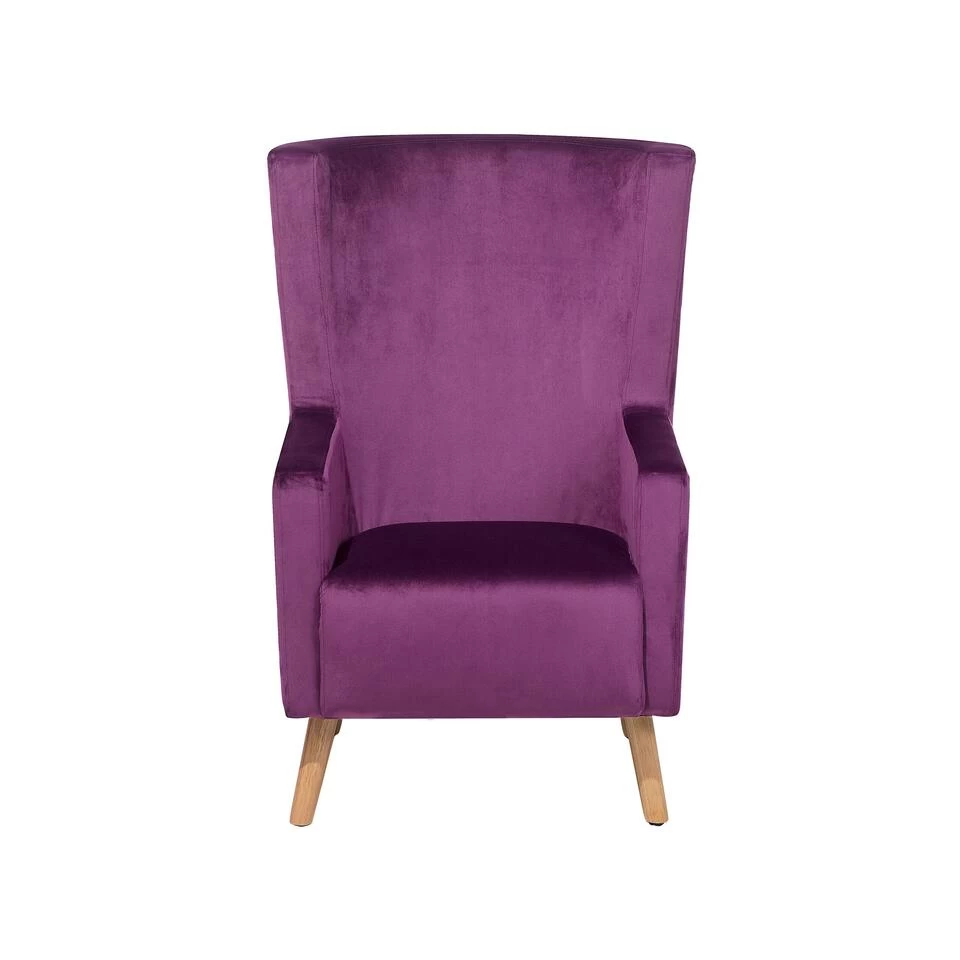 Beliani Oorfauteuil ONEIDA - Paars Fluweel 6 Beliani Oorfauteuil ONEIDA - Paars Fluweel - Afbeelding 4