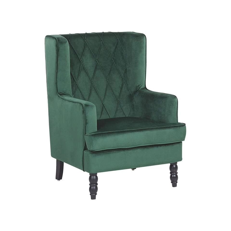 Beliani Fauteuil SANDSET - Groen Fluweel 6 Beliani Fauteuil SANDSET - Groen Fluweel - Afbeelding 4