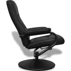 VidaXL Tv-fauteuil Met Voetenbankje Kunstleer Zwart -Fauteuilwinkel 7045e183e0de44c1a462c4df86180e5c