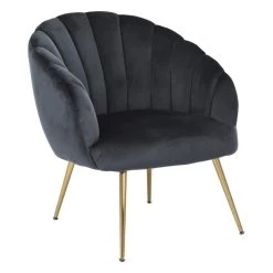 Sohome Fauteuil Garrick - Velvet - Dark Grey/Gold -Fauteuilwinkel 78c6bd52bb1d463b81dd4b8fac1b0e13