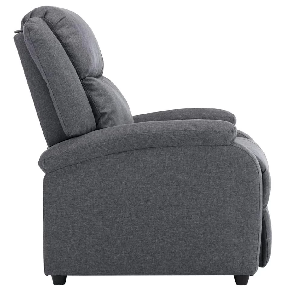 VidaXL Fauteuil Verstelbaar Stof Donkergrijs 6 VidaXL Fauteuil Verstelbaar Stof Donkergrijs - Afbeelding 4