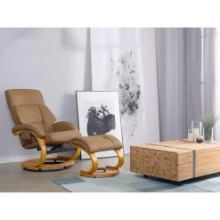 Beliani Massagestoel FORCE - Beige Kunstleer -Fauteuilwinkel 7f52123ea2b949a8b0fe3366b223dd09