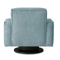 Draaifauteuil Stuttgart Met Armleuning - Ribcord - Ijsblauw/grijs -Fauteuilwinkel 81004591 0901