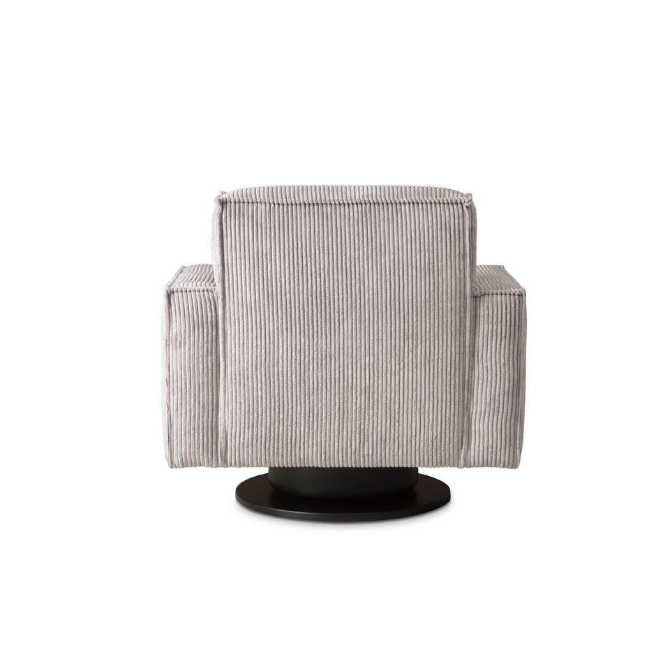 Draaifauteuil Stuttgart Met Armleuning - Ribcord - Lichtgrijs 6 Draaifauteuil Stuttgart Met Armleuning - Ribcord - Lichtgrijs - Afbeelding 4