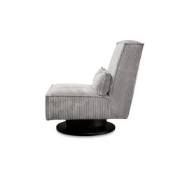 Draaifauteuil Stuttgart - Ribcord - Lichtgrijs -Fauteuilwinkel 81004595 0301