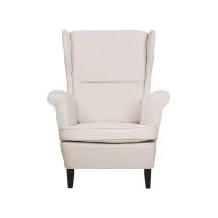 Beliani Oorfauteuil ABSON - Beige Polyester -Fauteuilwinkel 84695a039fcb4624bc55cf1d271604a2