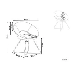 Beliani Fauteuil RACHEL - Beige Fluweel -Fauteuilwinkel 8dab2744cbaf4386965ebb9b5d770ca9