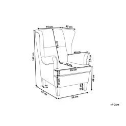 Beliani Oorfauteuil ABSON - Beige Polyester -Fauteuilwinkel 934a5aa004434d3885f12666fc305aab 3