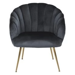Sohome Fauteuil Garrick - Velvet - Dark Grey/Gold -Fauteuilwinkel 958085e5a58f4d128ae41b51f2646cd3