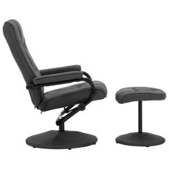 VidaXL Fauteuil Verstelbaar Met Voetenbankje Stof Donkergrijs -Fauteuilwinkel 98df20ae8c5141e4b8edf1a30d4cbed7