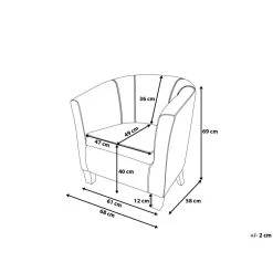 Beliani Fauteuil BORWICK - Bruin Kunstleer -Fauteuilwinkel 9cb9cc6958a24eb8a4d57eaacae478f9
