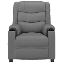 VidaXL Massagestoel Kunstleer Grijs -Fauteuilwinkel a38d86c6c4d6463fa79889abaf4ad2dd