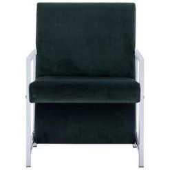 VidaXL Fauteuil Met Chromen Poten Fluweel Donkergroen -Fauteuilwinkel a663097a548f4f4aa6d8a07921c6a590
