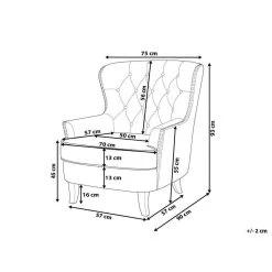 Beliani Fauteuil VIBORG - Grijs Polyester -Fauteuilwinkel ab4df196310044ba9aca4f6d2282fb37