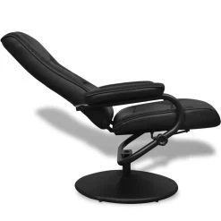 VidaXL Tv-fauteuil Met Voetenbankje Kunstleer Zwart -Fauteuilwinkel b4848636b5834f149d9bf40840e3bc1b