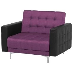 Beliani Fauteuil ABERDEEN - Paars Polyester -Fauteuilwinkel b55be51ec2bc4cd2a9a9954f67476014