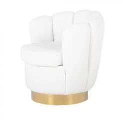 Giga Meubel Teddy Fauteuil Wit - Met Gouden Onderstel - Fauteuil Quinty -Fauteuilwinkel bc322f9027a746a79b943ef9ce124049