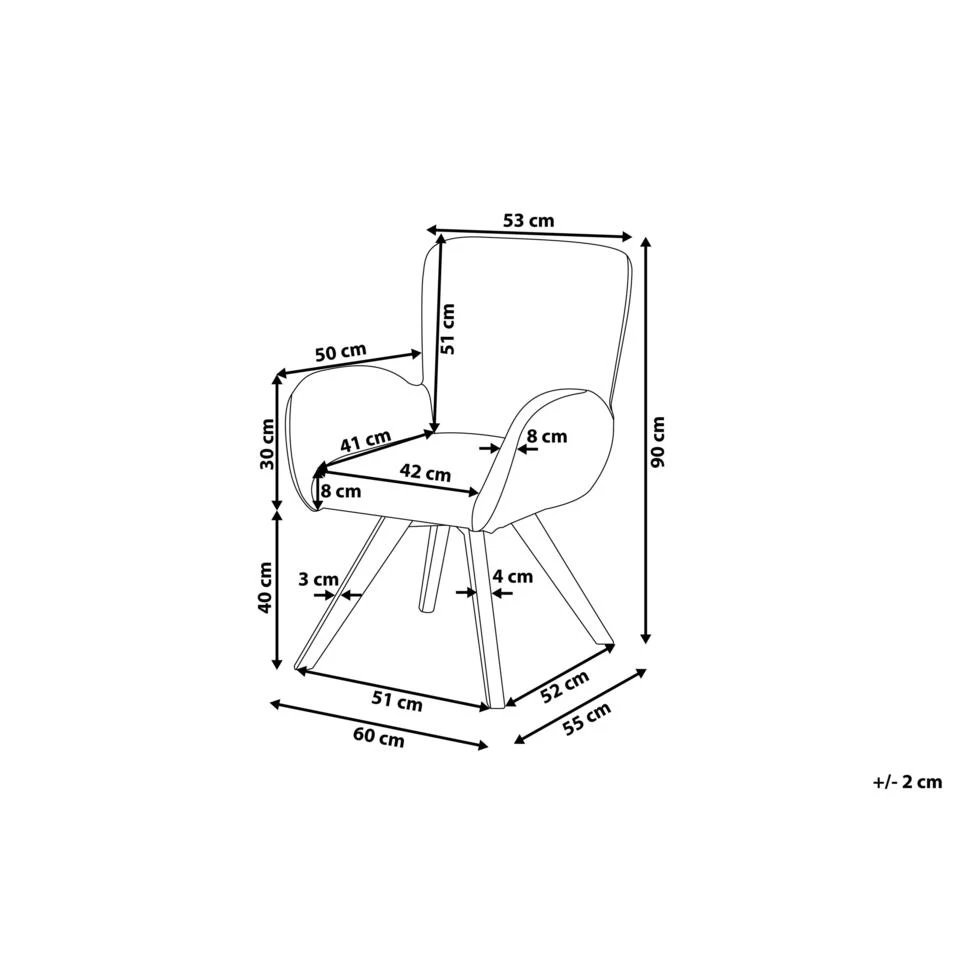 Beliani Fauteuil BJARN - Multicolor Polyester 5 Beliani Fauteuil BJARN - Multicolor Polyester - Afbeelding 3