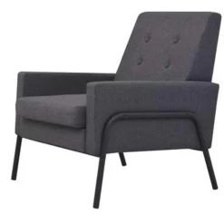 VidaXL Fauteuil Staal En Stof Donkergrijs -Fauteuilwinkel c0e93134ba9b42c1a72c80deaaab83d7