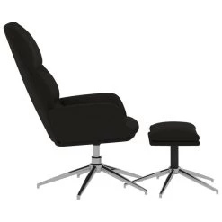 VidaXL Relaxstoel Met Voetenbank Kunstsuède Zwart -Fauteuilwinkel c53d533b918741b6b064c5ce9a95f0bd