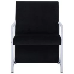 VidaXL Fauteuil Met Chromen Poten Fluweel Zwart -Fauteuilwinkel cad1001d6ba54cf3a13360753a3ae743