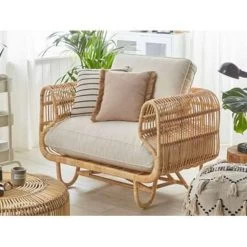 Beliani Fauteuil DOLCEDO - Beige Rotan -Fauteuilwinkel cc2506bf45d148dda91d7d5719514734