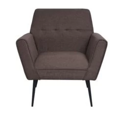 VidaXL Fautauil Staal En Stof Bruin -Fauteuilwinkel ccbe9548a968459ab1b4e5ab86f027bf