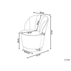 Beliani Fauteuil ALBY - Beige Fluweel -Fauteuilwinkel cebf74c41e7a4845bfcab1027fd39c6c