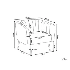Beliani Fauteuil LACONIA - Blauw Fluweel -Fauteuilwinkel cfefd4b66cb749448a66075a9fa96c48